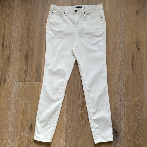 Needle & Cloth White Mid Rise Skinny Jeans Jeggings Lightweight Stretch - Size 8 - Picture 1 of 13